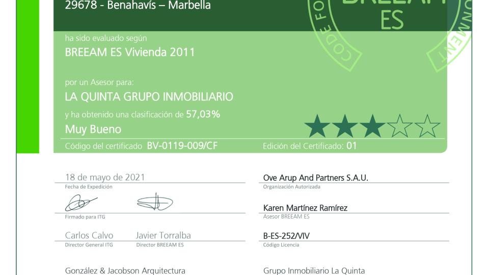 breeam certificate