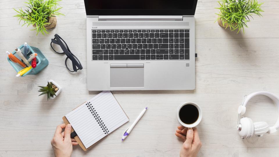 person working from home