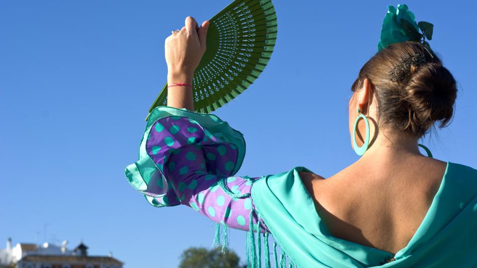 a girl dressed as flamenca