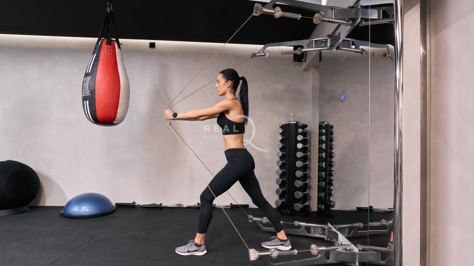 girl working out in a fitness area