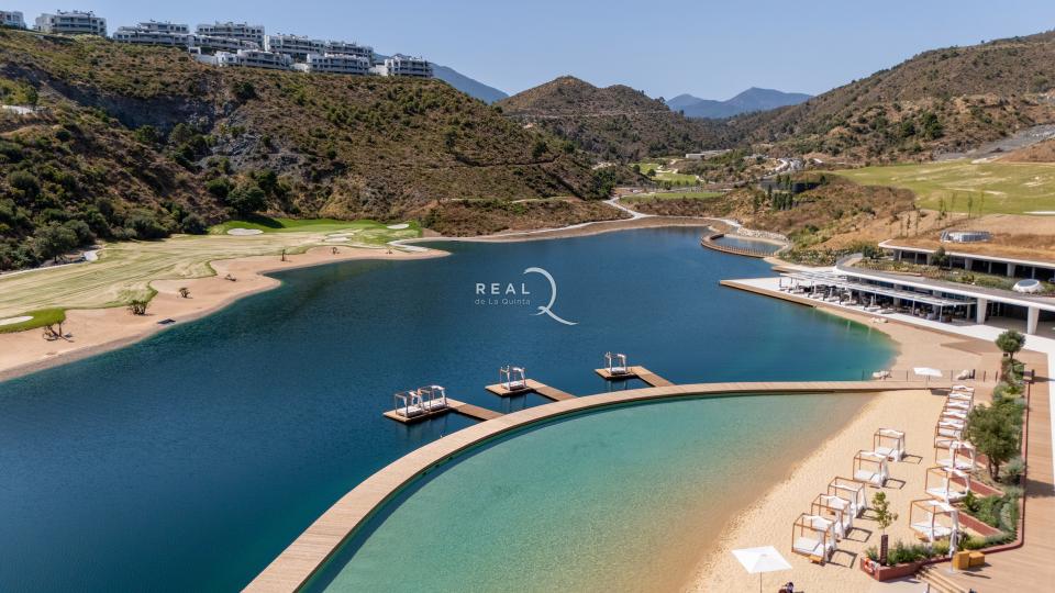 beach and outdoor pool in the lake