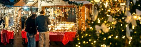 couple at a christmas market